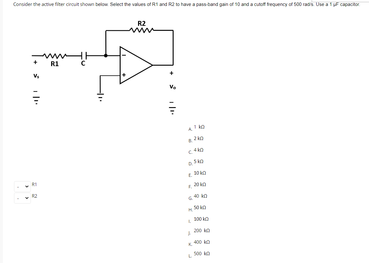 Solved Consider the active filter circuit shown below. | Chegg.com
