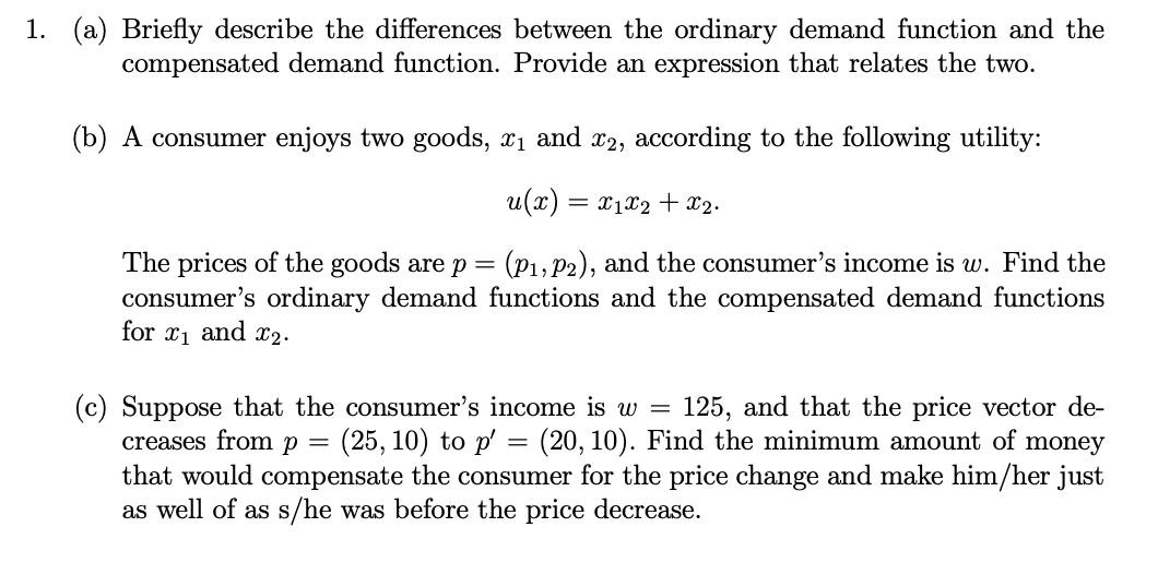 Solved (a) Briefly describe the differences between the | Chegg.com