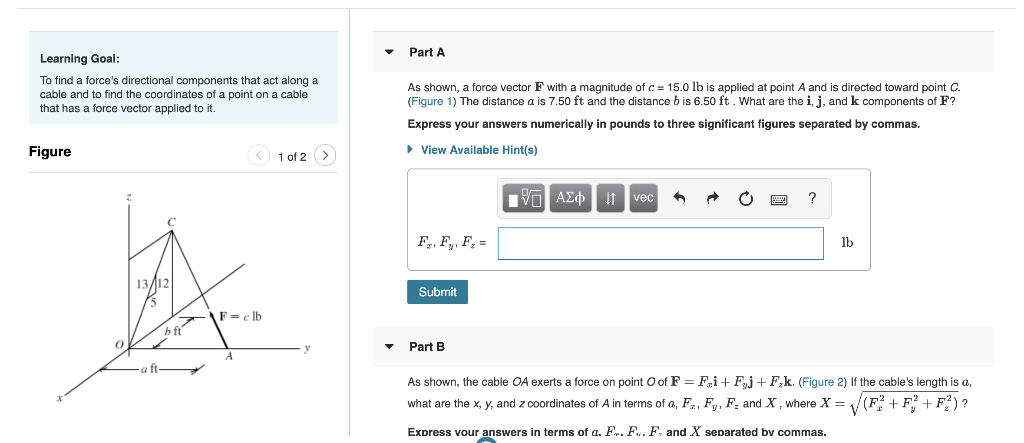 Solved Part A Learning Goal: To Find A Force's Directional 