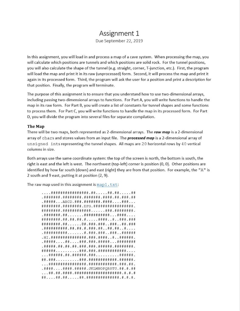Assignment 1 Due September 22, 2019 In this | Chegg.com
