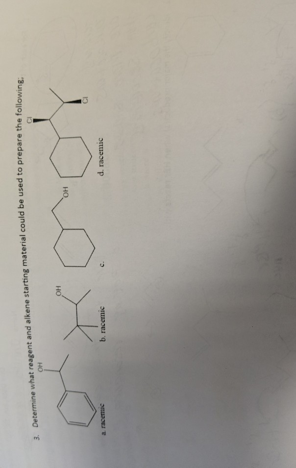 Solved 3. Determine what reagent and alkene starting | Chegg.com