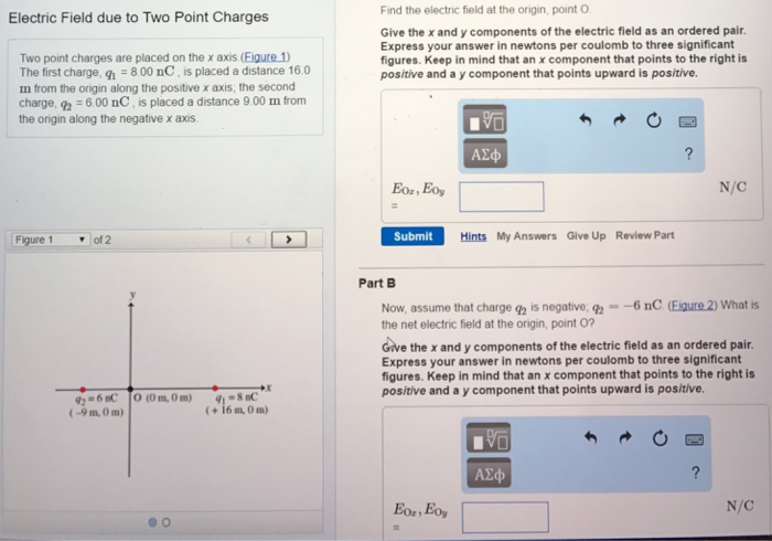 Solved Two point charges are placed on the x axis (Figure 1) | Chegg.com
