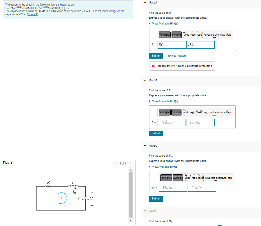 Solved The Current In The Circuit In The Following Figure Is | Chegg.com