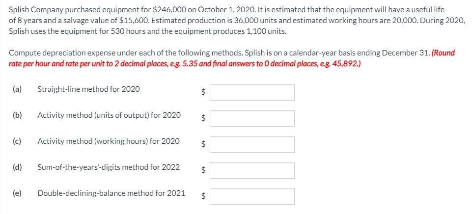 Solved Compute depreciation expense under each of the | Chegg.com