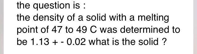 Solved The questions is: the density of a solid with a | Chegg.com