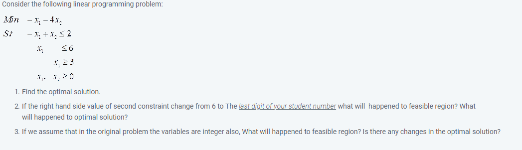 Solved Consider the following linear programming problem: | Chegg.com