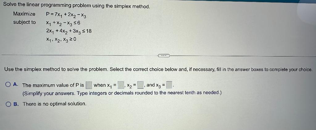 Solved Solve the linear programming problem using the | Chegg.com