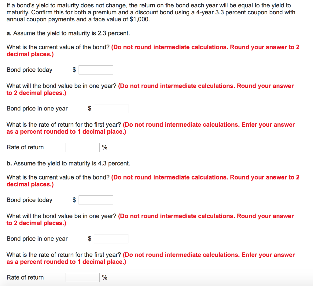 the yield to maturity of a bond quizlet