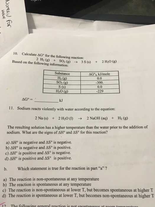 Solved Calculate Delta G degree for the following reaction: | Chegg.com