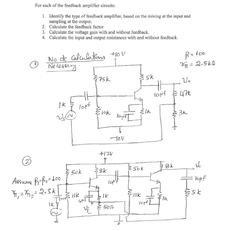 For Each Of The Feedback Amplifier Circuits: Identify | Chegg.com ...