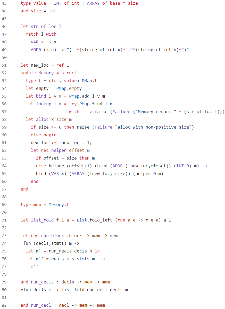 Solved Making translator.ml and optimizer.ml(from given | Chegg.com