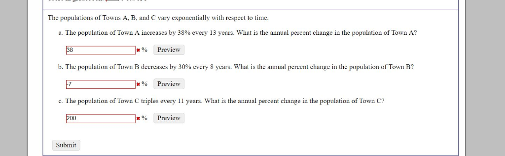 Solved The Populations Of Towns A, B, And C Vary | Chegg.com