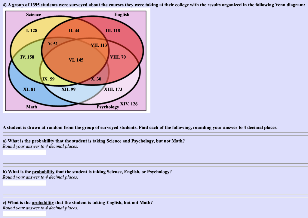 Solved 4 A Group Of 1395 Students Were Surveyed About The Chegg
