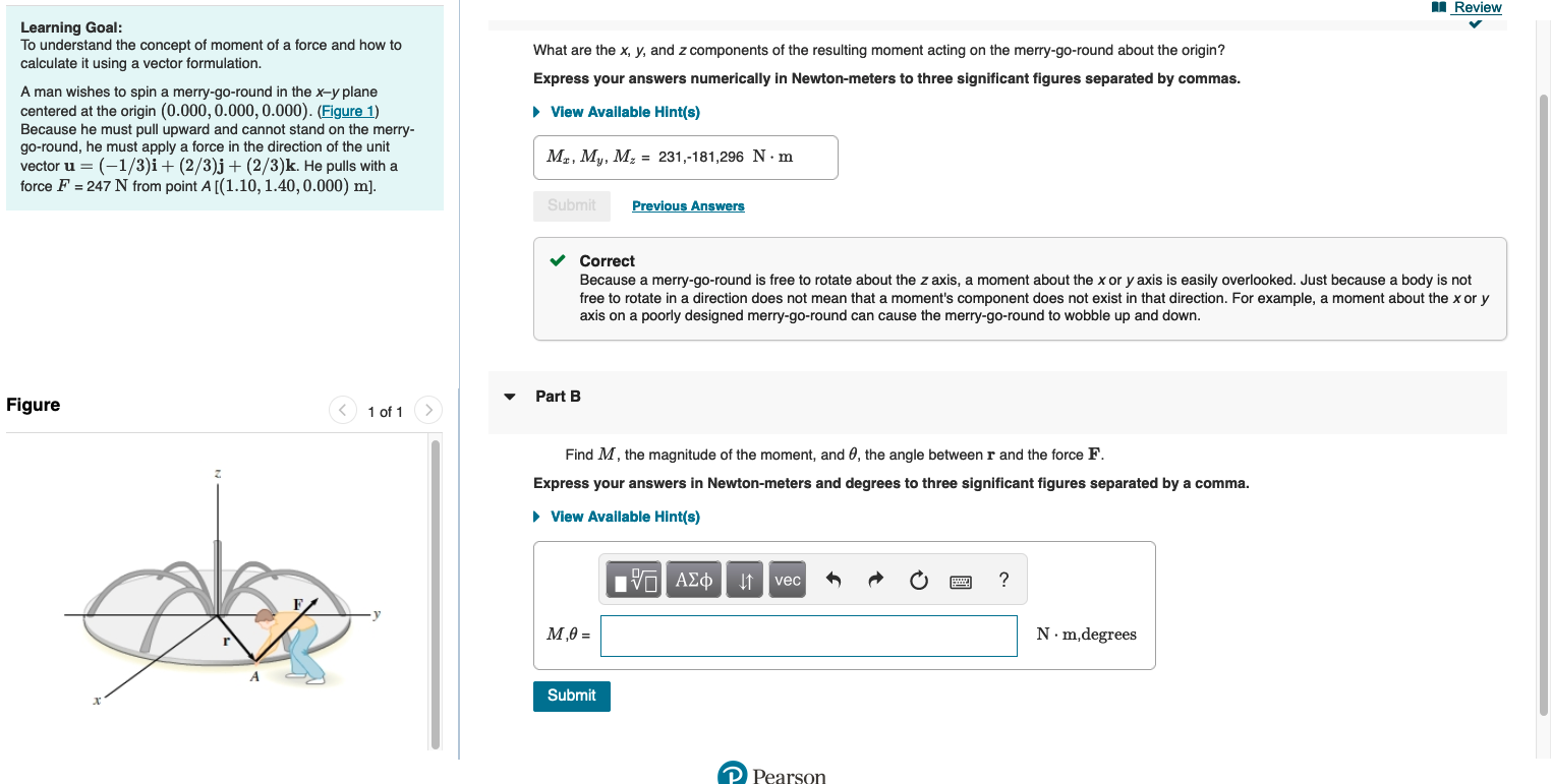 Solved 1 Review What are the x, y, and z components of the | Chegg.com