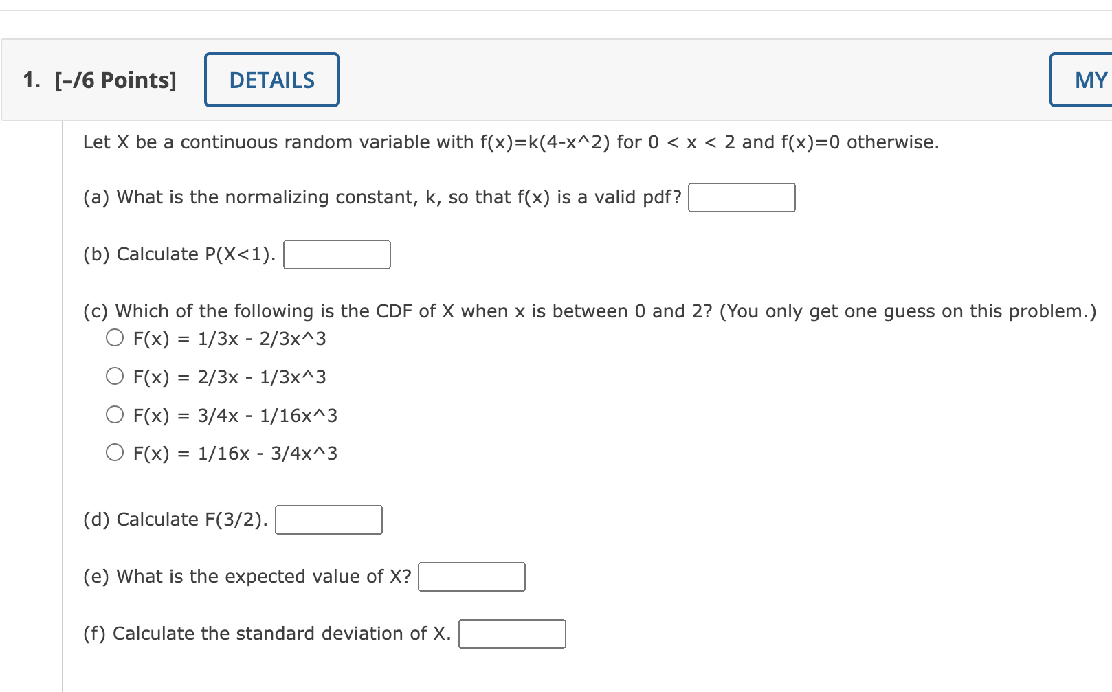 Solved Let X Be A Continuous Random Variable With | Chegg.com