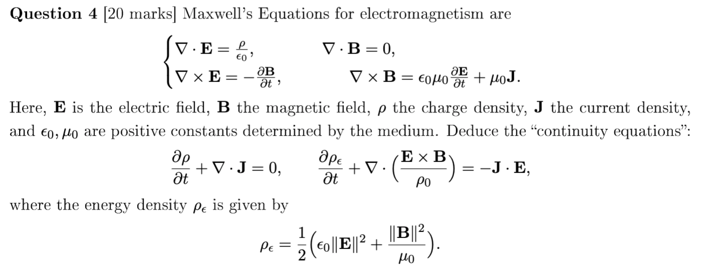 Solved Question 4 Marks Maxwell S Equations For Elec Chegg Com