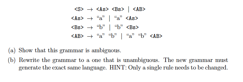 Solved + | + "a" | "a" + "b" | "b" + "a" "b" | Chegg.com