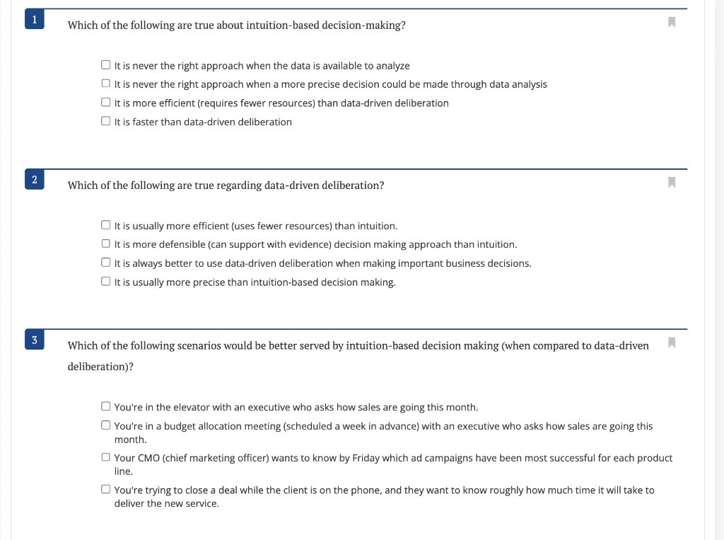 Solved Which of the following are true about intuitionbased