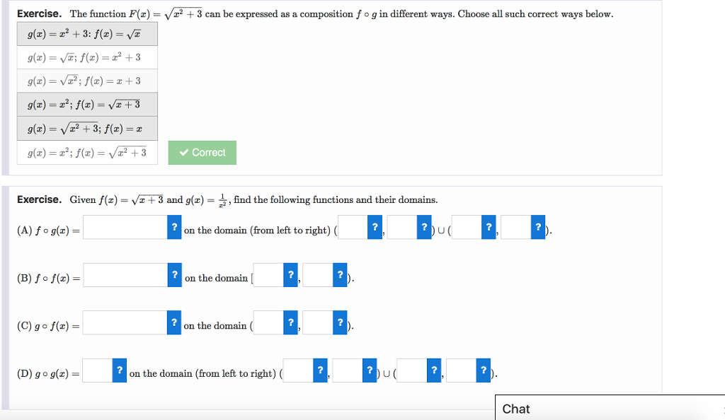 Solved Exercise. The function F(x-V㎡ + 3 can be expressed as | Chegg.com