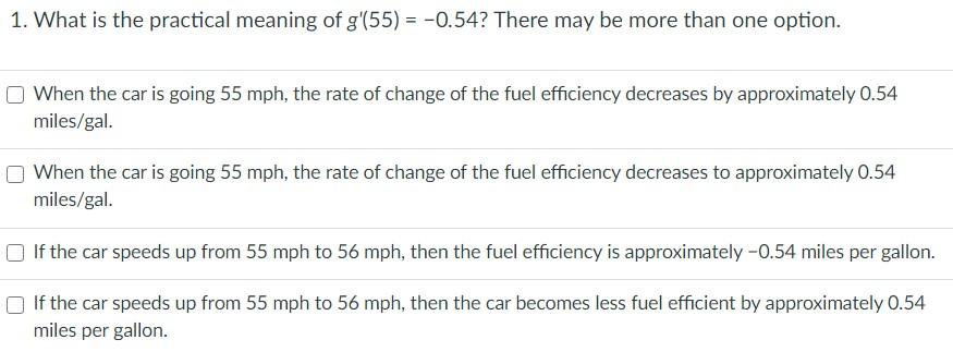 Solved 1 What Is The Practical Meaning Of G 55 0 54 Chegg Com