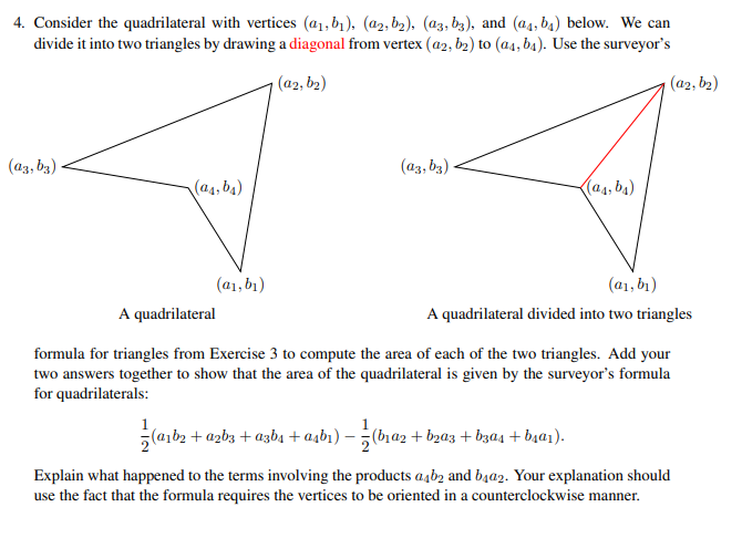 Solved 4 Consider The Quadrilateral With Vertices A B Chegg Com