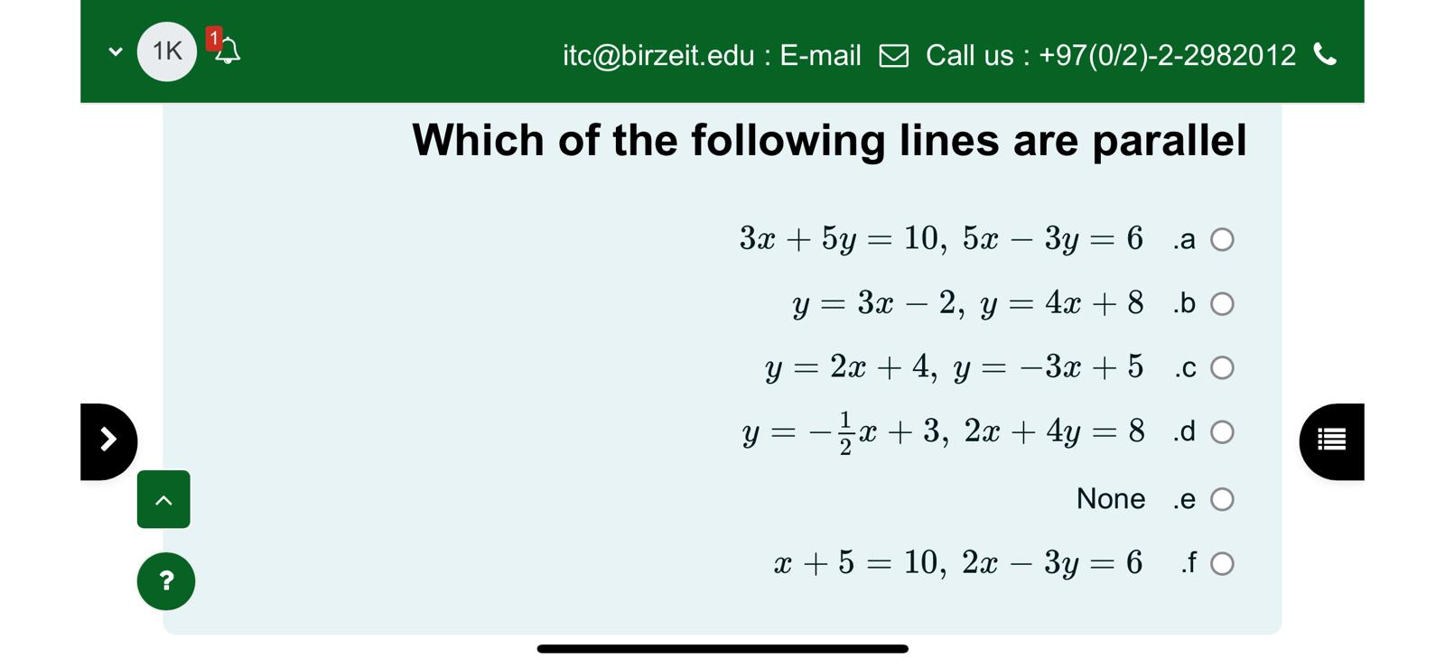 Solved Which of the following lines are | Chegg.com
