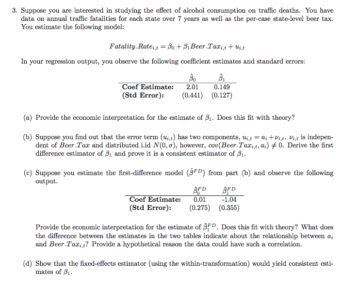 3. Suppose you are interested in studying the effect | Chegg.com