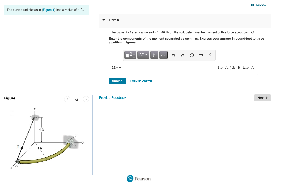 Solved Review The curved rod shown in (Figure 1) has a | Chegg.com