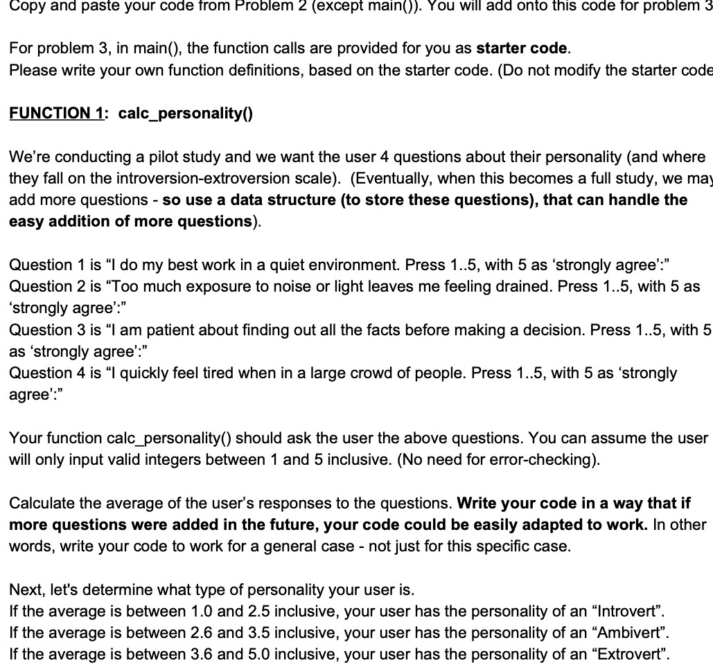 PLEASE COMPLETE IN PYTHON 3 FUNCTION 1: | Chegg.com