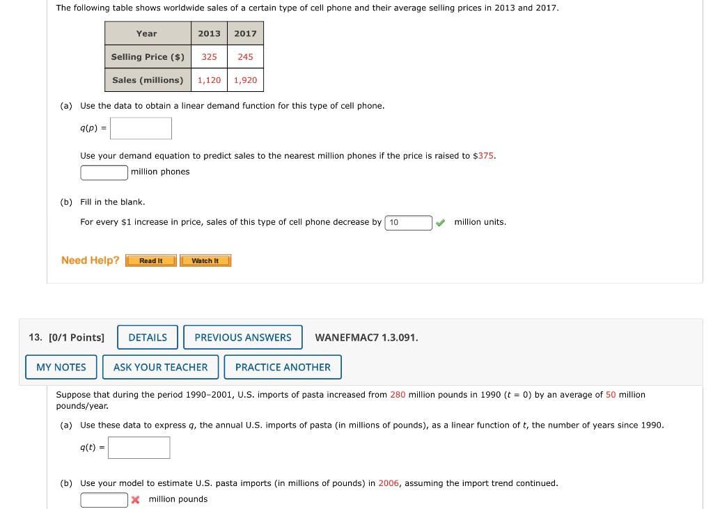 Solved The Following Table Shows Worldwide Sales Of A | Chegg.com