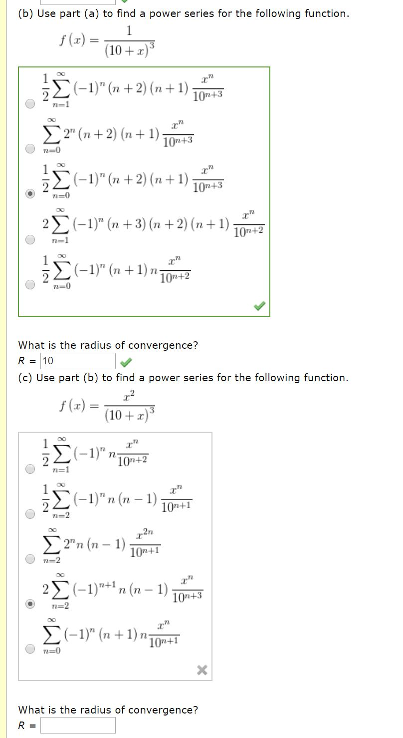 Solved (b) Use part (a) to find a power series for the | Chegg.com