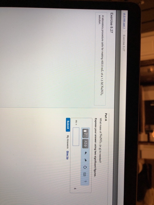 Solved Exercise 8.27 Part A A laboratory procedure calls for