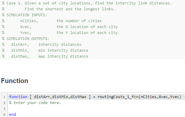 Solved Case 1 - given a set of city locations, find the | Chegg.com