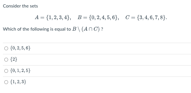 Solved Consider The Sets | Chegg.com