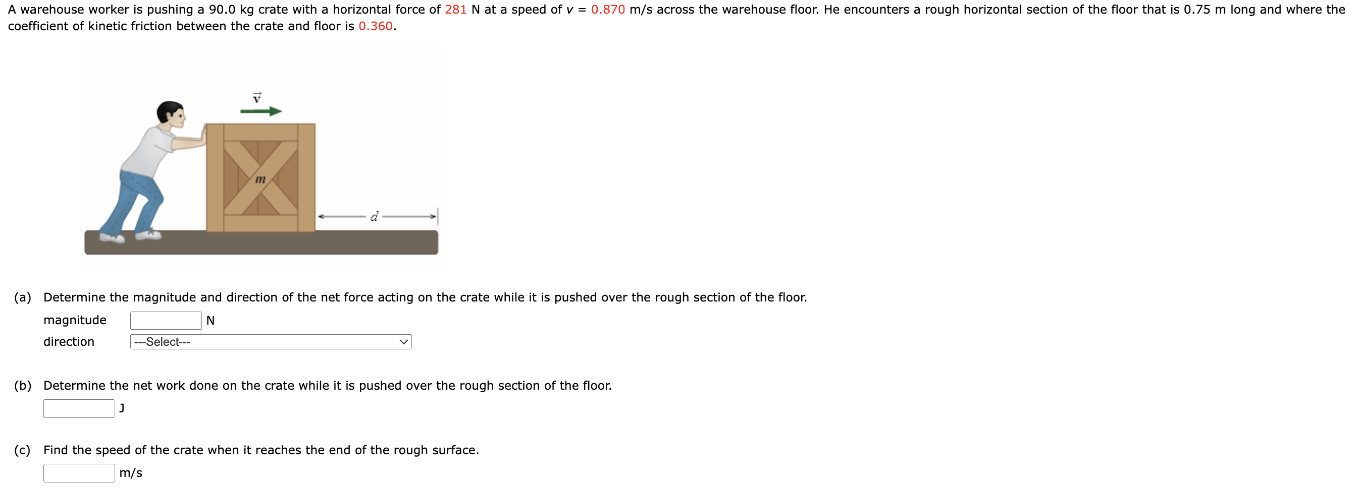 Solved coefficient of kinetic friction between the crate and | Chegg.com