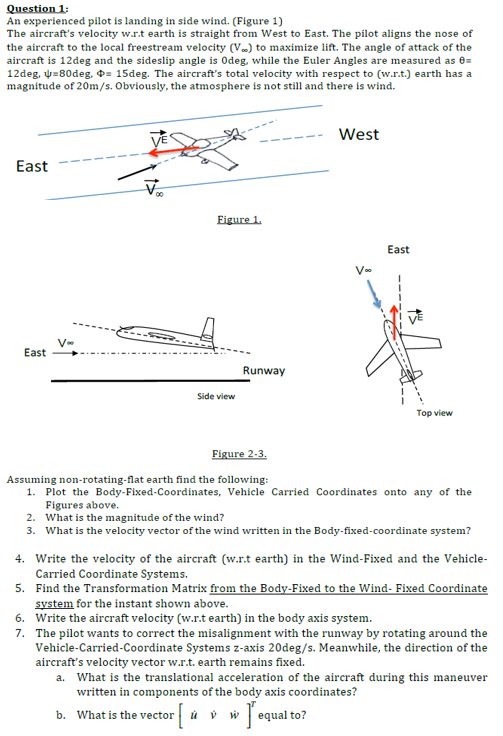 Question 1: An experienced pilot is landing in side | Chegg.com