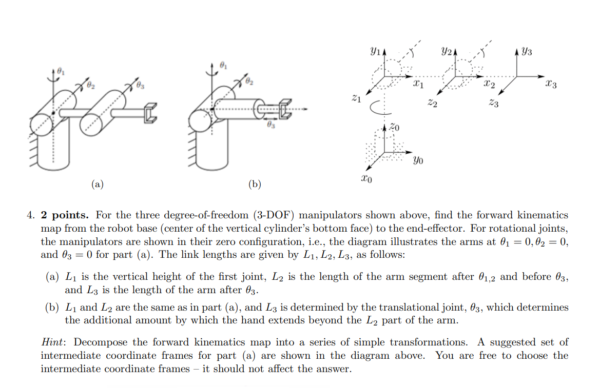 Solved (a) (b) 2 points. For the three degree-of-freedom | Chegg.com