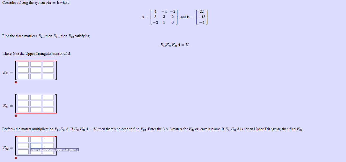 Solved need help on linear algebra homework. Please show | Chegg.com