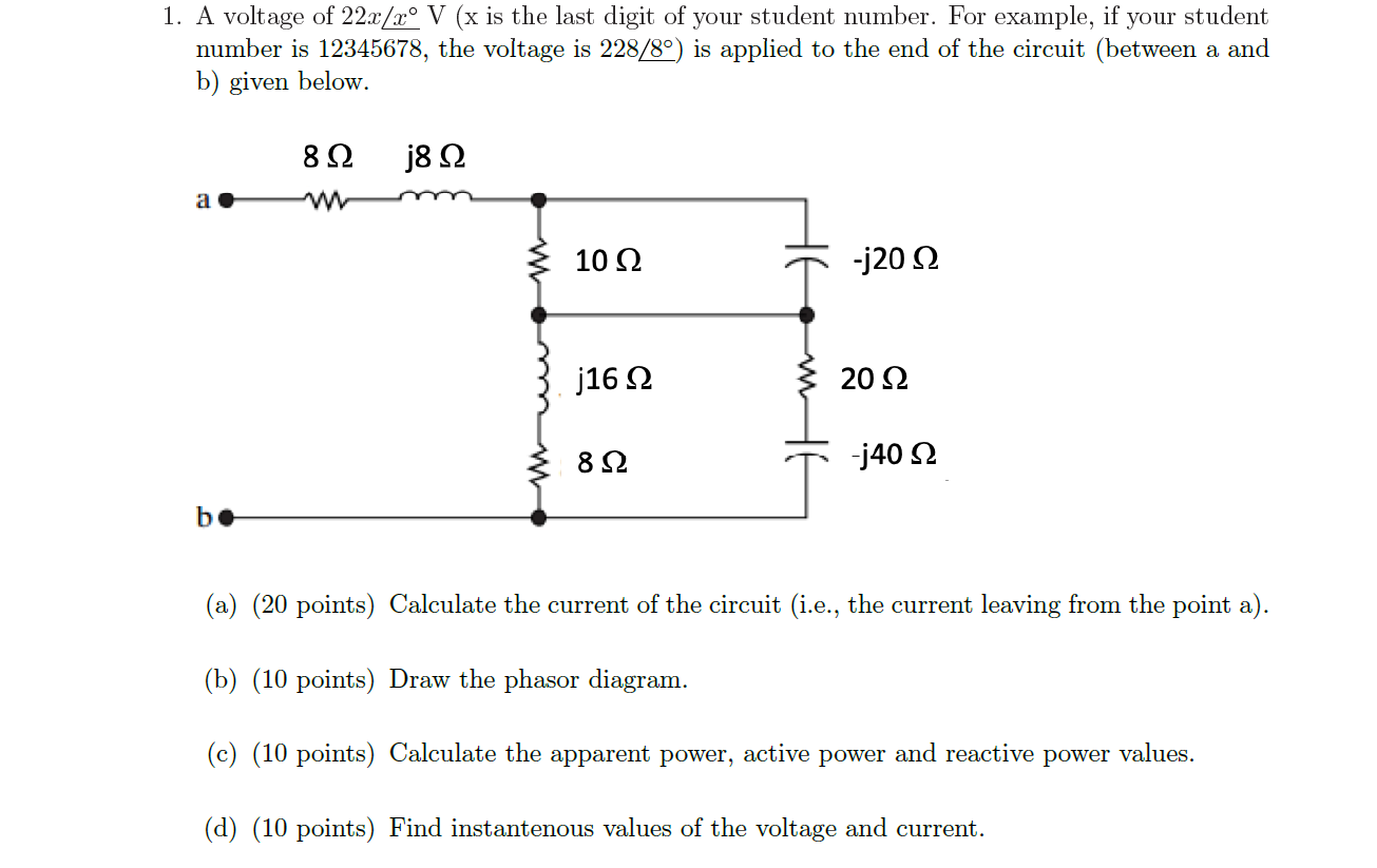 1 A Voltage Of 22x Xº V X Is The Last Digit Of Your Chegg Com
