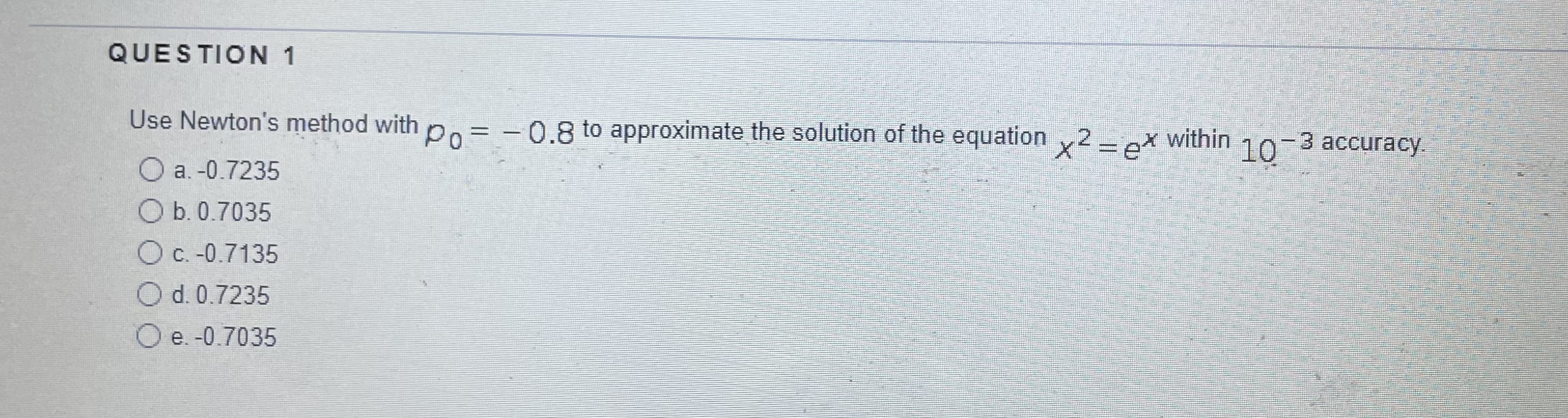 Solved Use Newton's method with p0=−0.8 to approximate the | Chegg.com