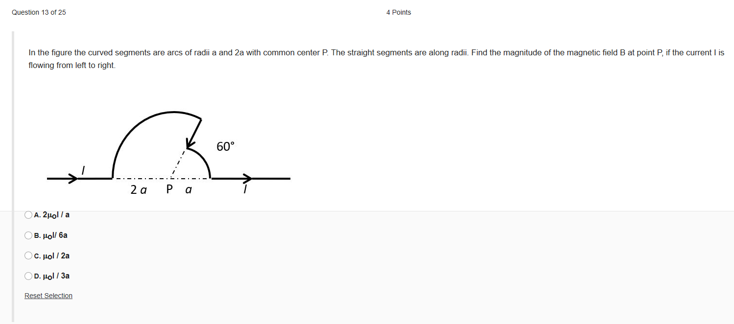 Solved Question 13 of 25 4 Points In the figure the curved | Chegg.com