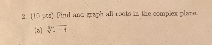 Solved 2. (10 pts) Find and graph all roots in the complex | Chegg.com