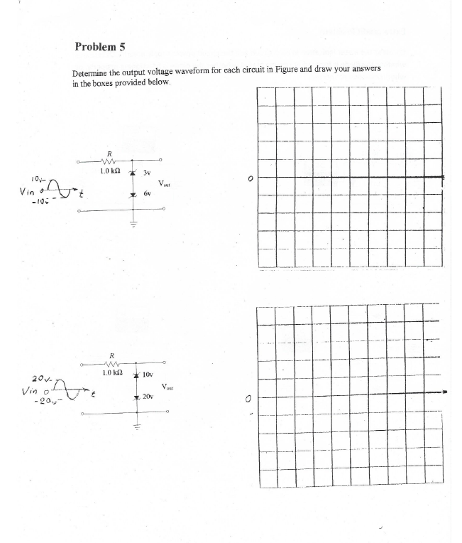 Solved Problem 5 Determine the output voltage waveform for | Chegg.com