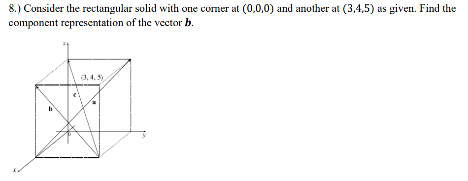 Solved 8.) Consider the rectangular solid with one corner at | Chegg.com