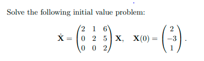 Solved Solve the following initial value problem: | Chegg.com