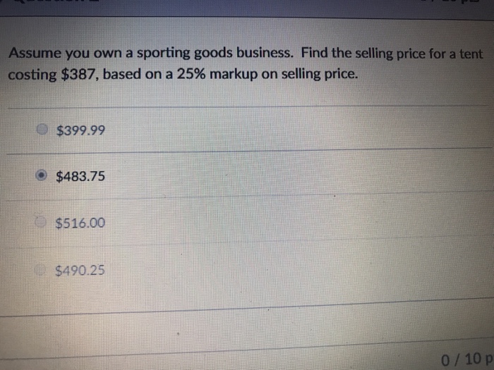 Solved Assume you own a sporting goods business. Find the | Chegg.com
