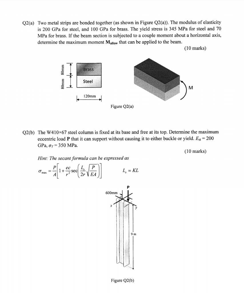 Two Metal Strips Are Bonded Together (as Shown In | Chegg.com