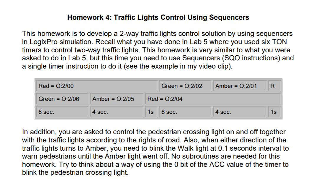 logixpro traffic light intersection modify lab sequencer