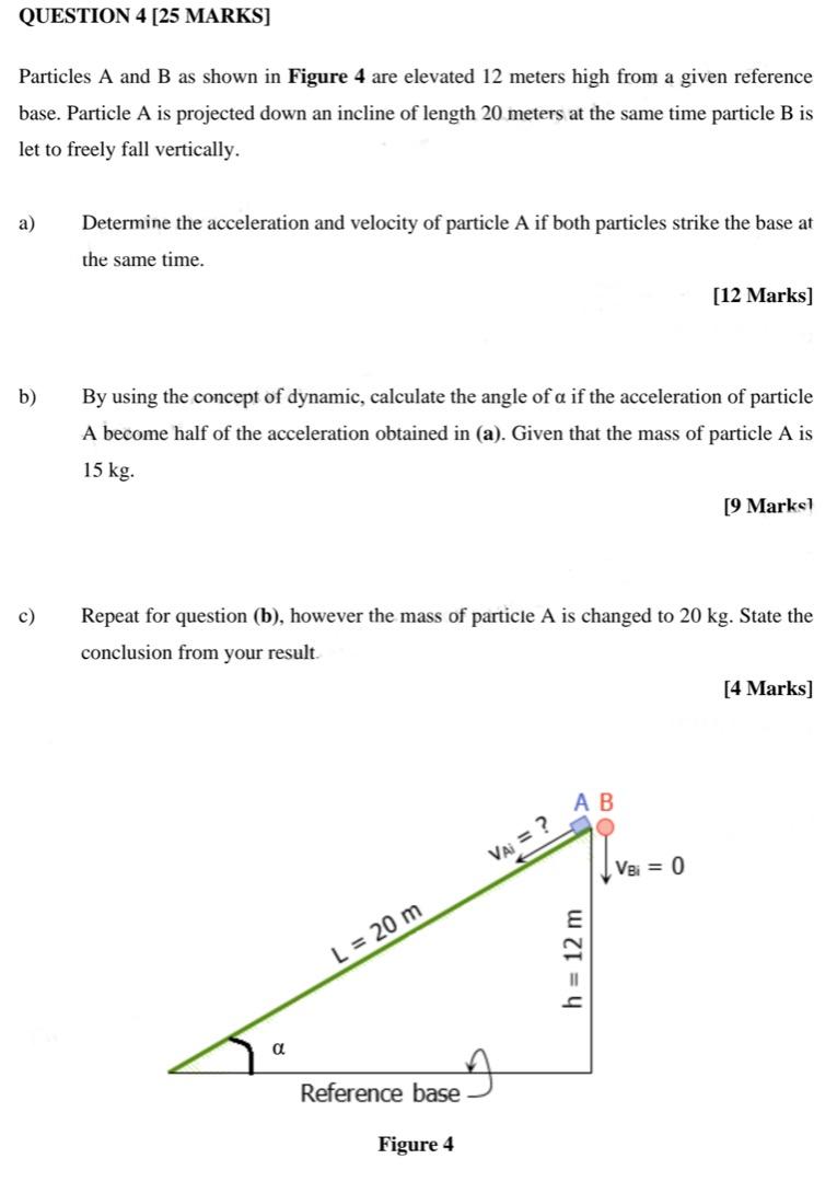 Solved QUESTION 4 [25 MARKS] Particles A And B As Shown In | Chegg.com