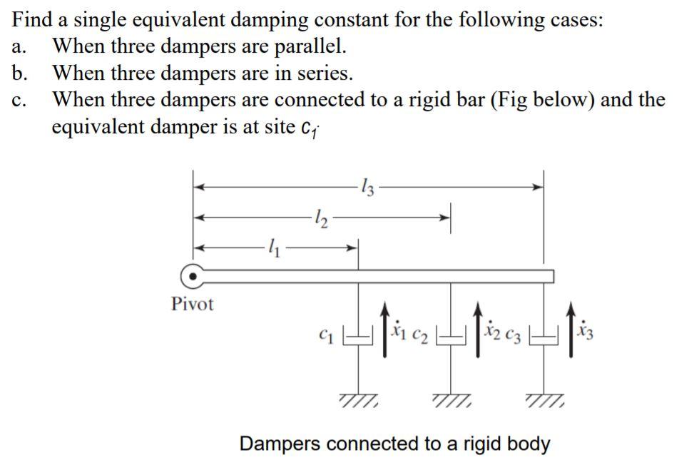 Solved a. Find a single equivalent damping constant for the